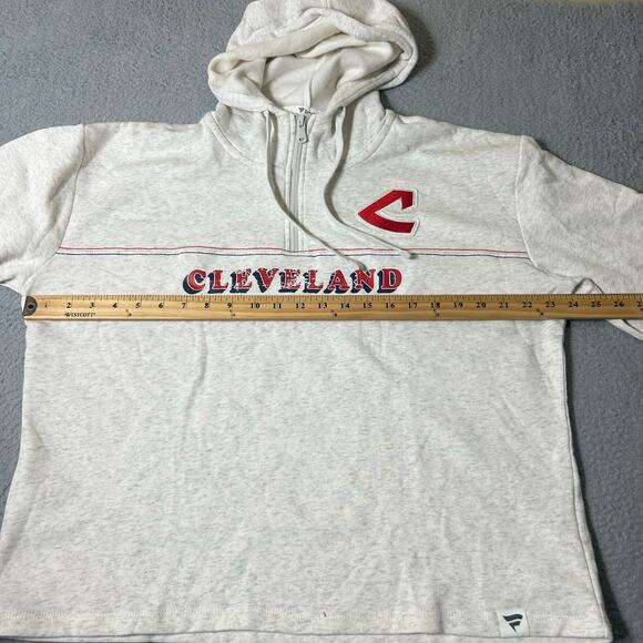 NWT Cleveland Indians‎ Hoodie Fanatics Gray Cream Pullover Size XL MLB Baseball - Picture 7 of 13